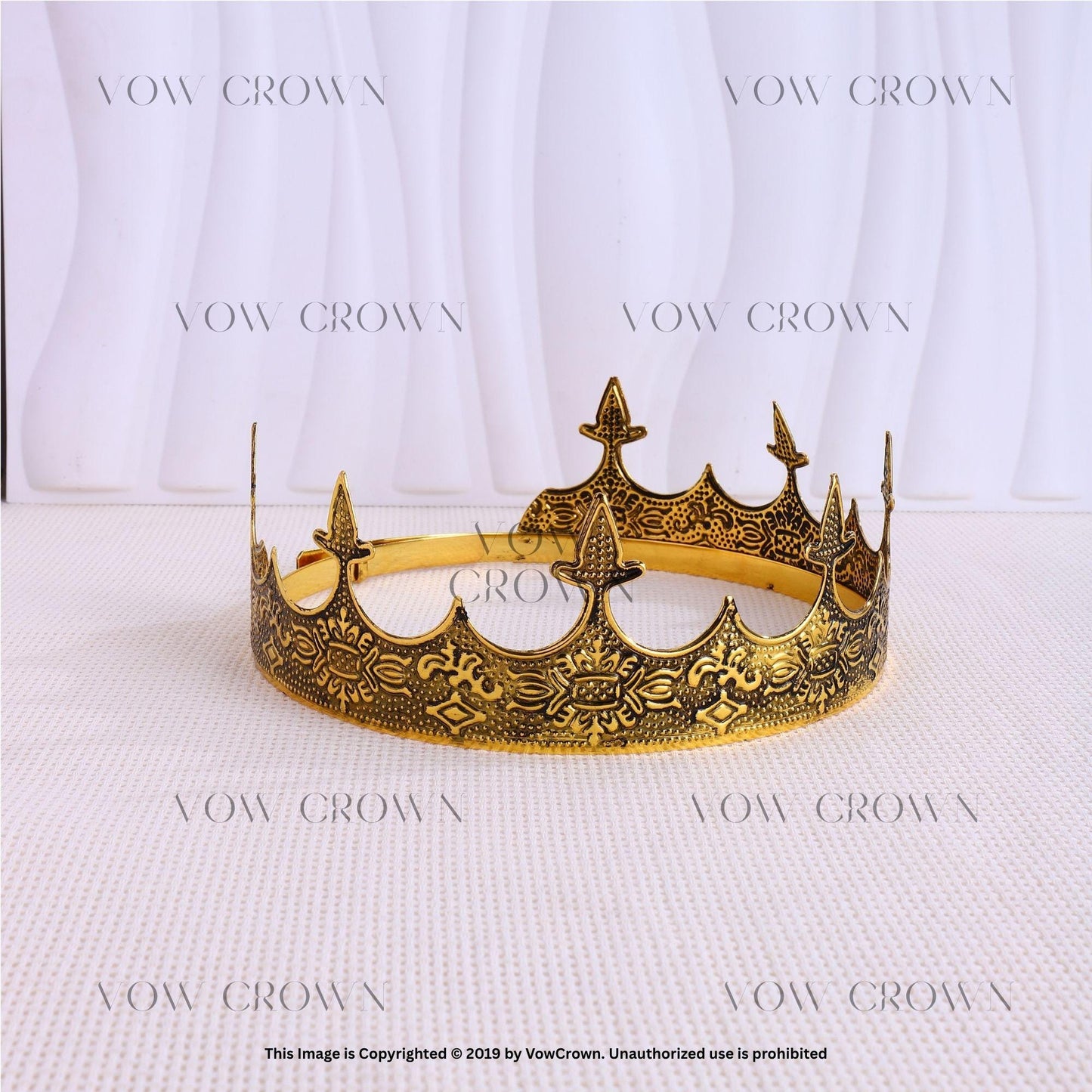 Gold Medieval King Crown - Renaissance Costume Headpiece