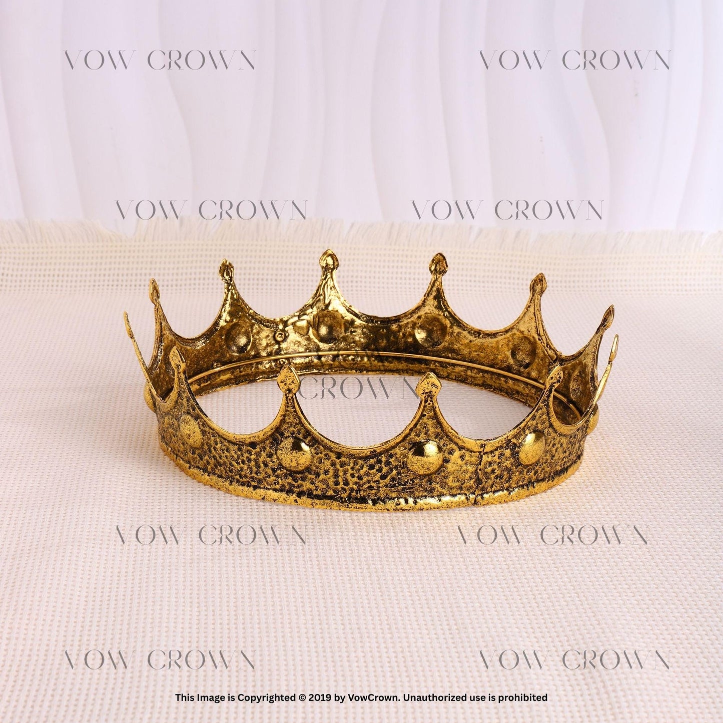 Rustic Gold King Crown: Medieval Royal Costume Tiara