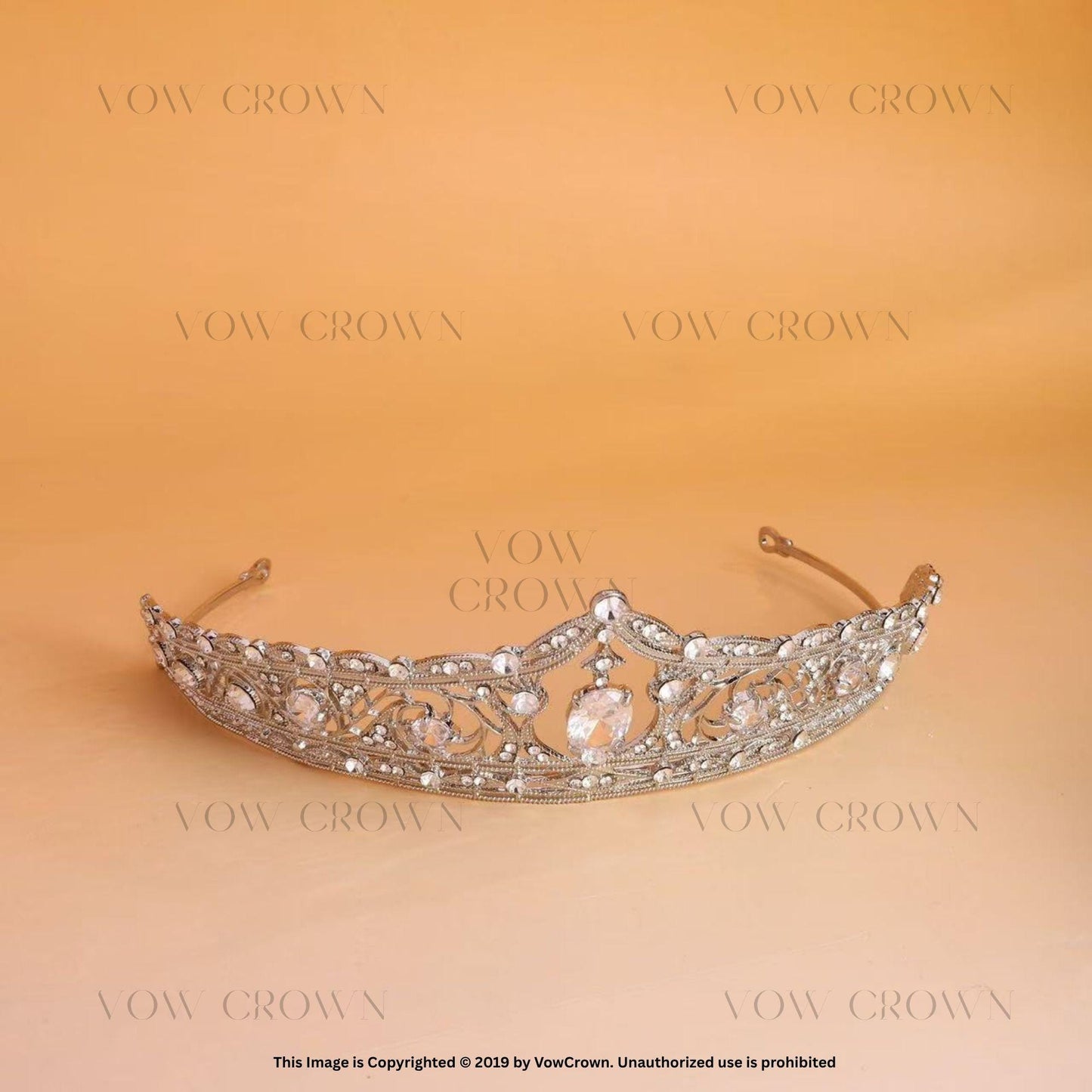 Silver Princess Tiara: Crystal Rhinestone Wedding Crown