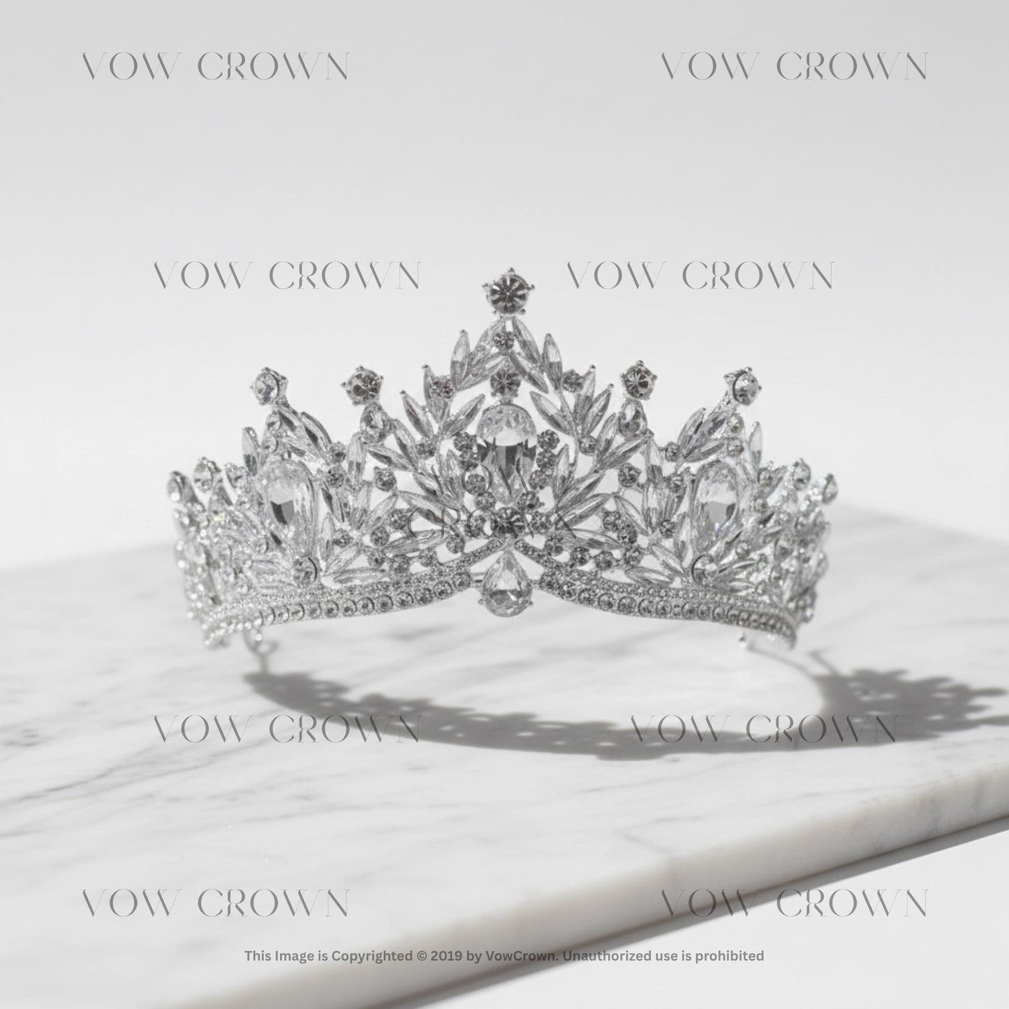 Starlight Cluster Crystal Tiara | Royal Bridal Wedding Crown | Pageant & Prom Queen Headpiece