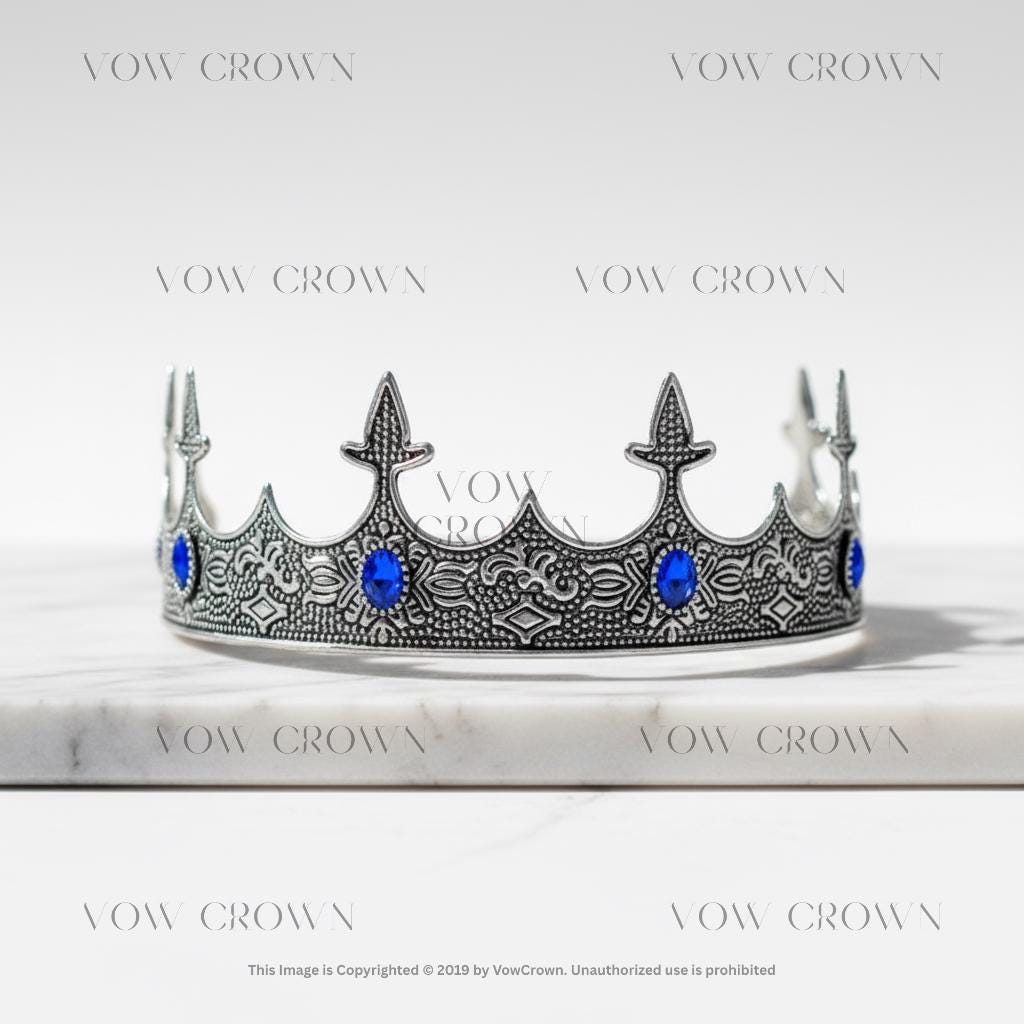 Antique Silver King Crown | Medieval Renaissance Cosplay Tiara