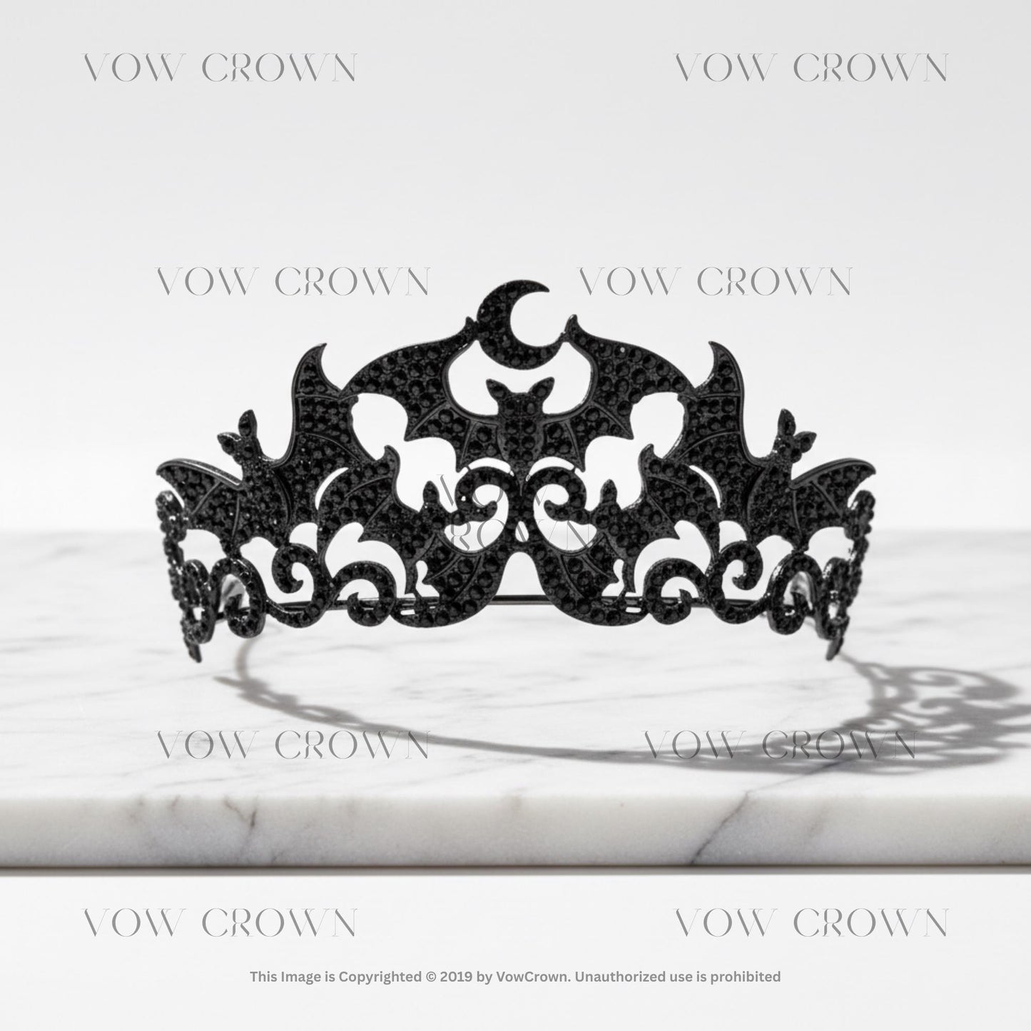 Gothic Bat Rhinestone Crown: Halloween Wedding Tiara