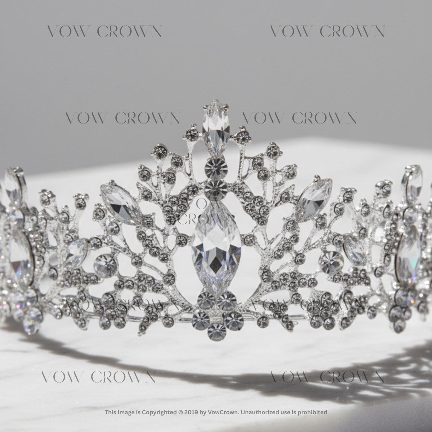 Luxury Silver Crystal Bridal Tiara Crown | Vintage Baroque Wedding Headpiece | Queen Princess Tiara