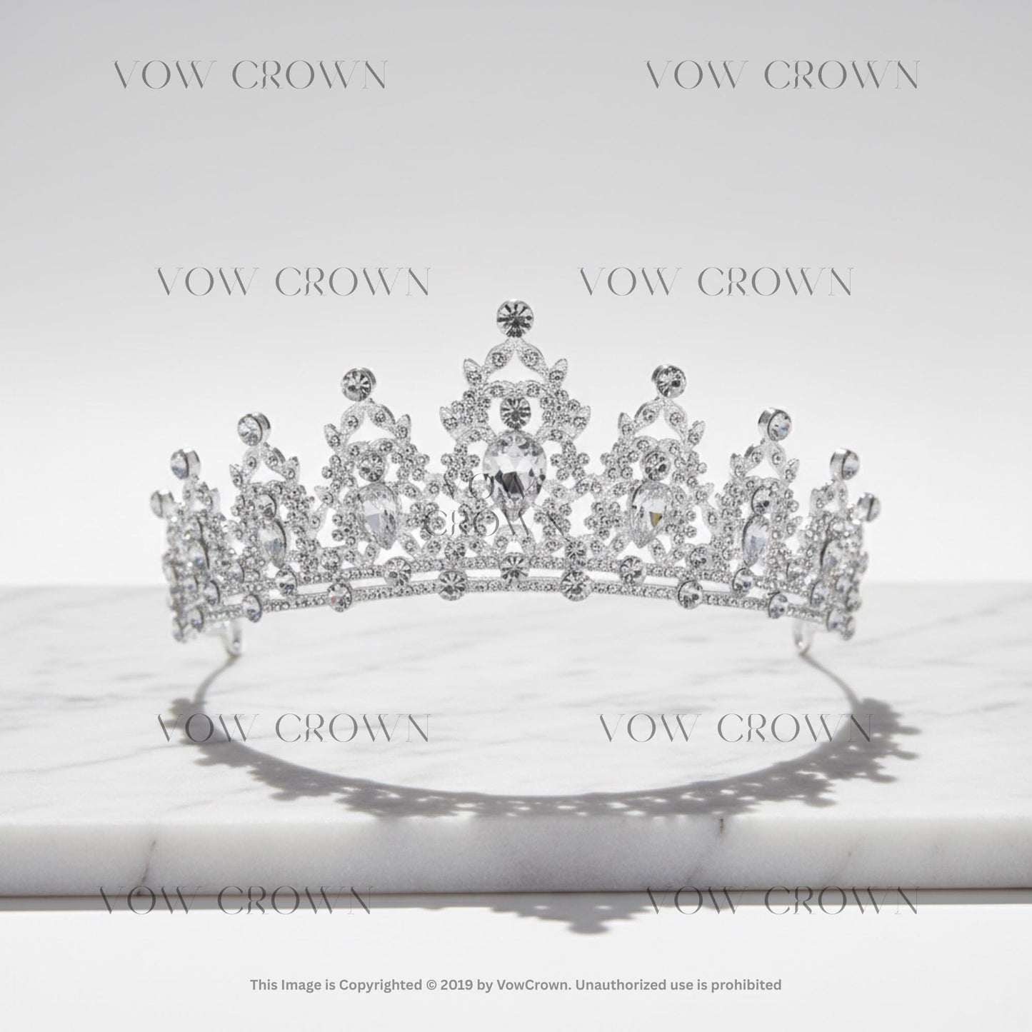 Luxury Silver Crystal Bridal Tiara | Teardrop Rhinestone Wedding Crown | Royal Princess Queen Headpiece