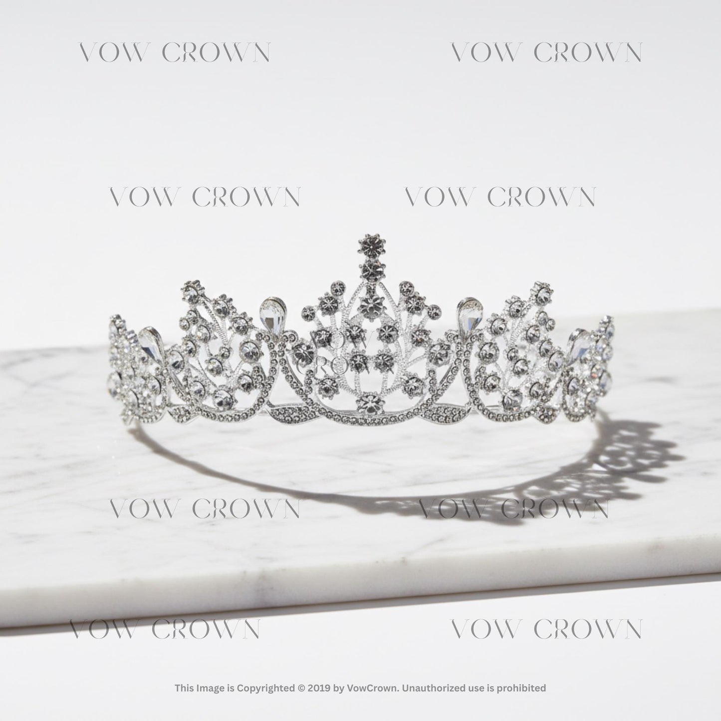 Luxury Silver Crystal Bridal Tiara Crown | Vintage Royal Wedding Headpiece | Princess Queen Tiara