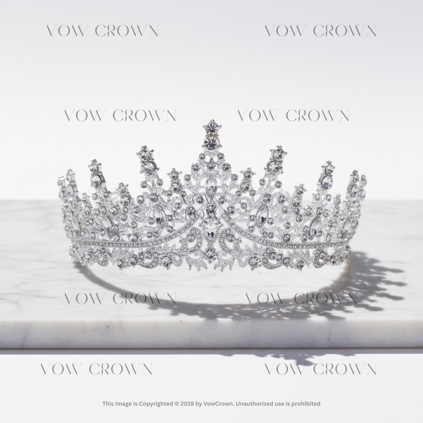 Luxury Silver Crystal Bridal Tiara Crown | Vintage Rhinestone Princess Wedding Headpiece | Royal Queen Pageant Crown