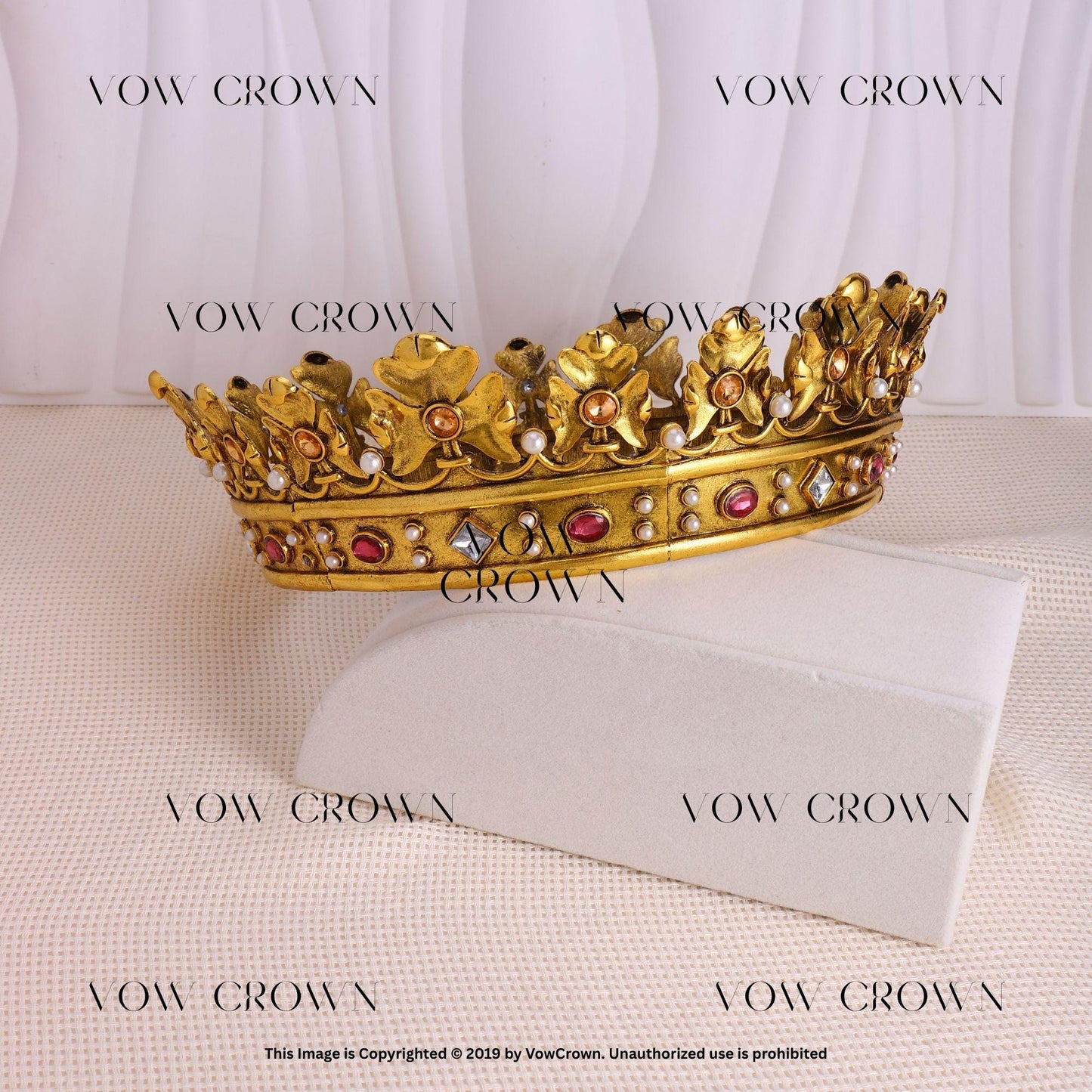 Vintage Royal King Crown: Men's Cosplay Costume, Pageant Diadem