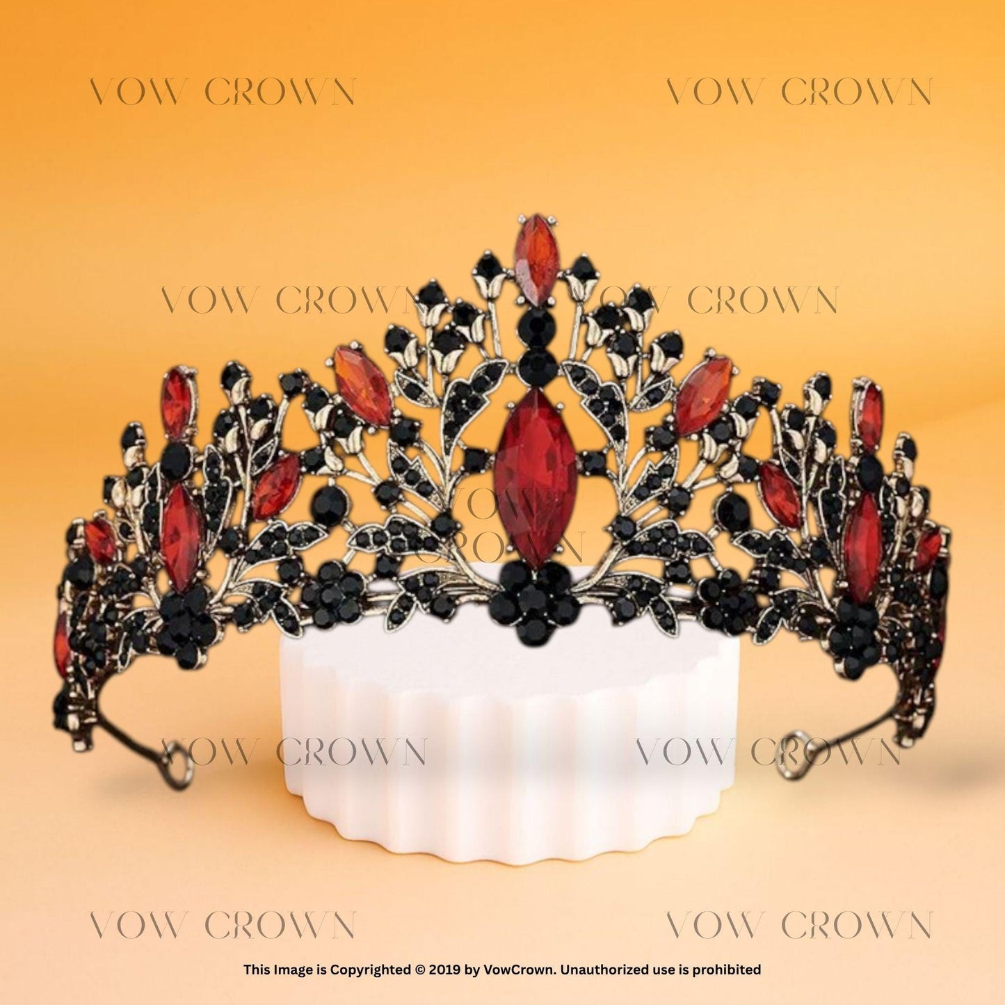 Green Gothic Tiara: Black Leaf Crystal Crown, Baroque Headpiece