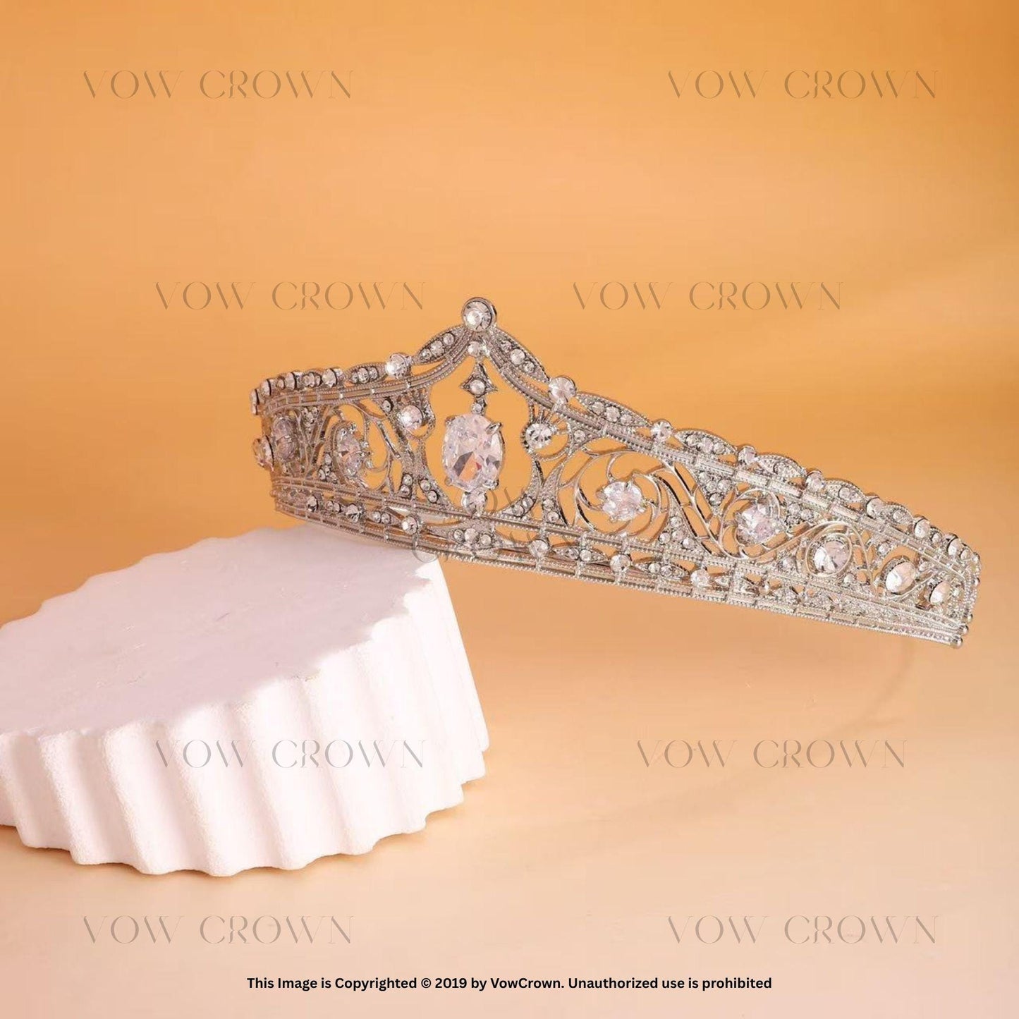 Silver Princess Tiara: Crystal Rhinestone Wedding Crown