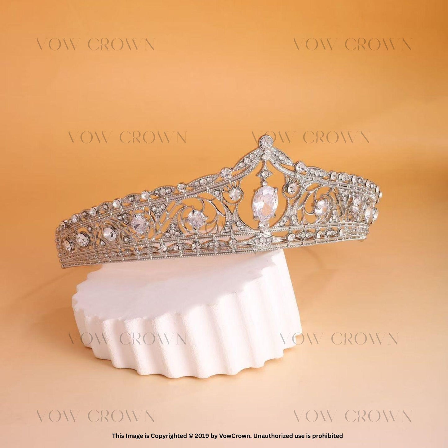 Silver Princess Tiara: Crystal Rhinestone Wedding Crown