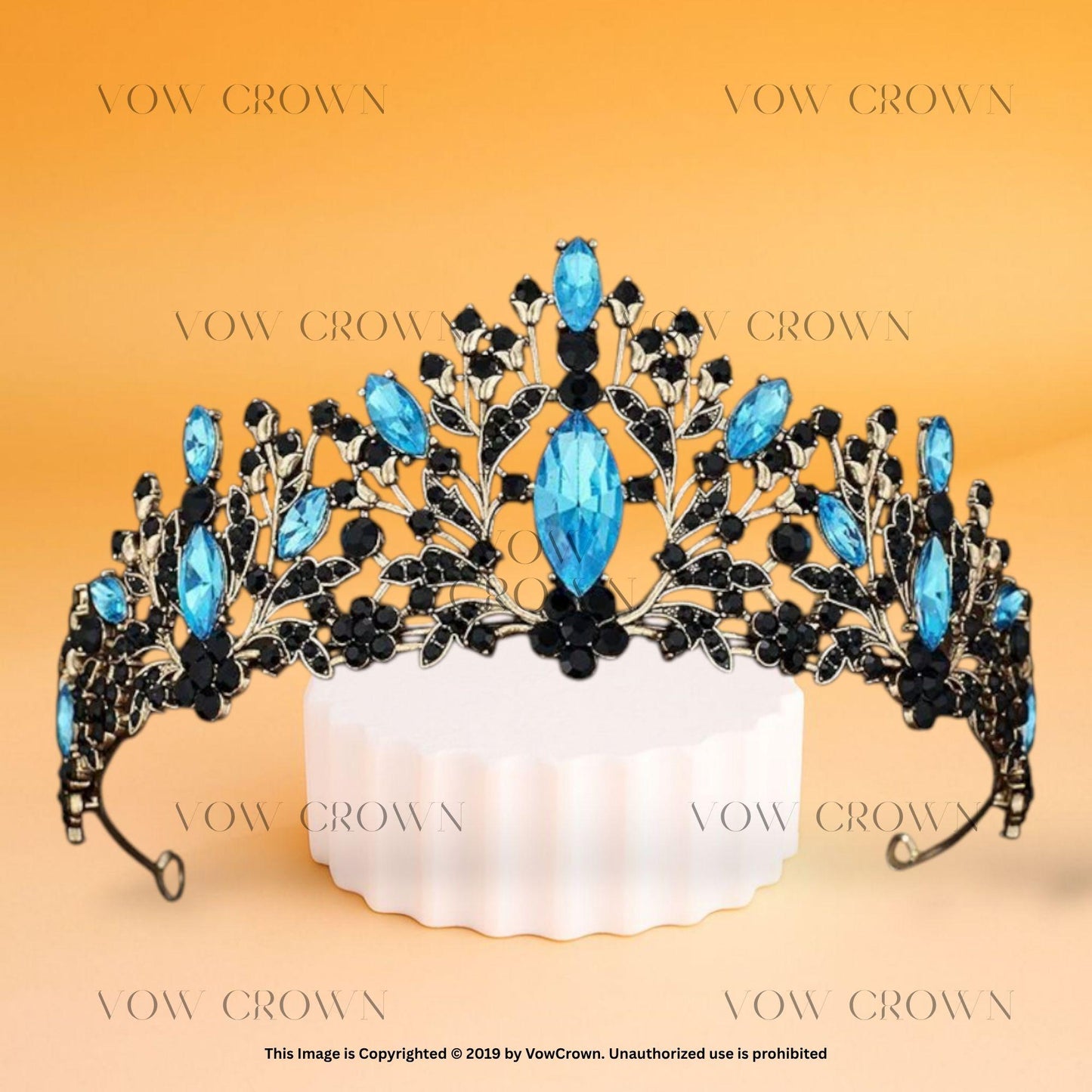 Green Gothic Tiara: Black Leaf Crystal Crown, Baroque Headpiece