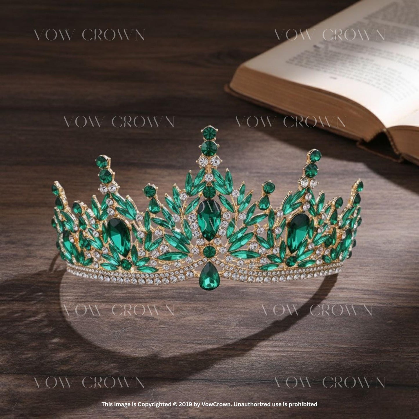 Amethyst Crystal Leaf Tiara - Gold Wedding Queen Crown