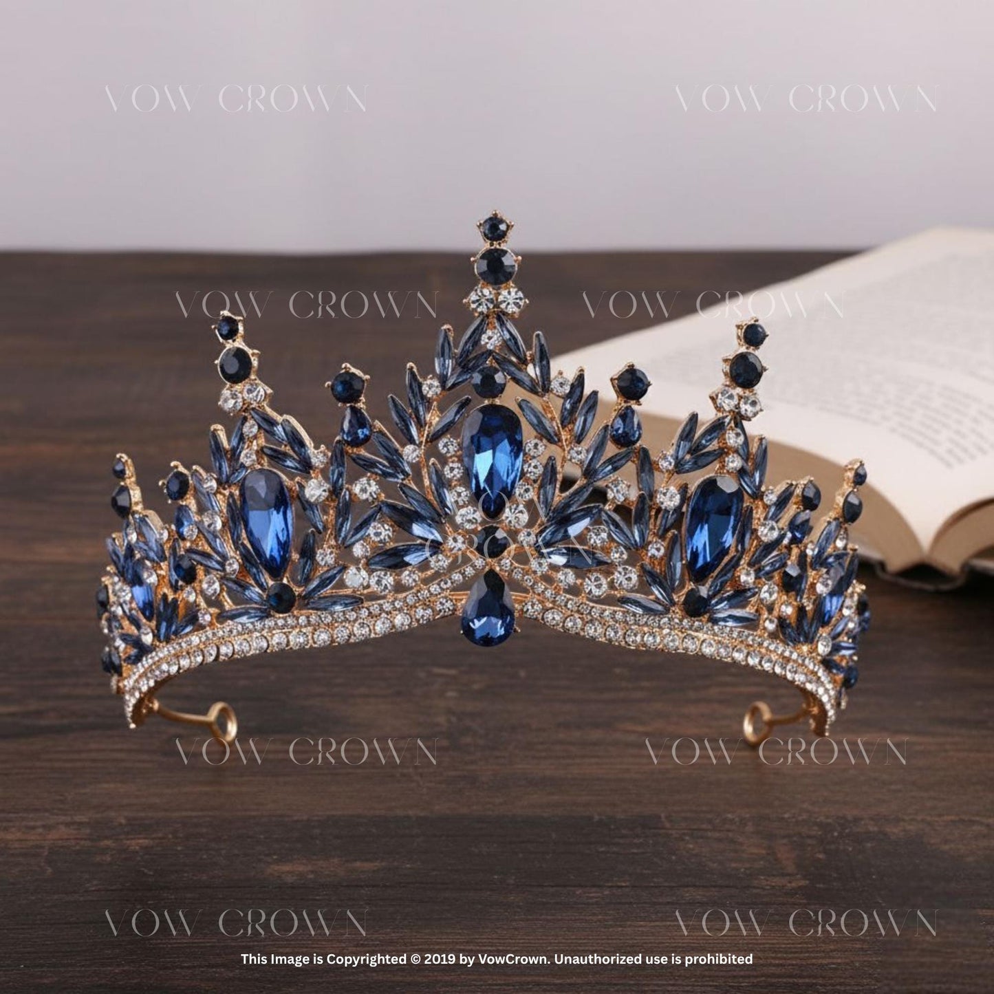 Amethyst Crystal Leaf Tiara - Gold Wedding Queen Crown