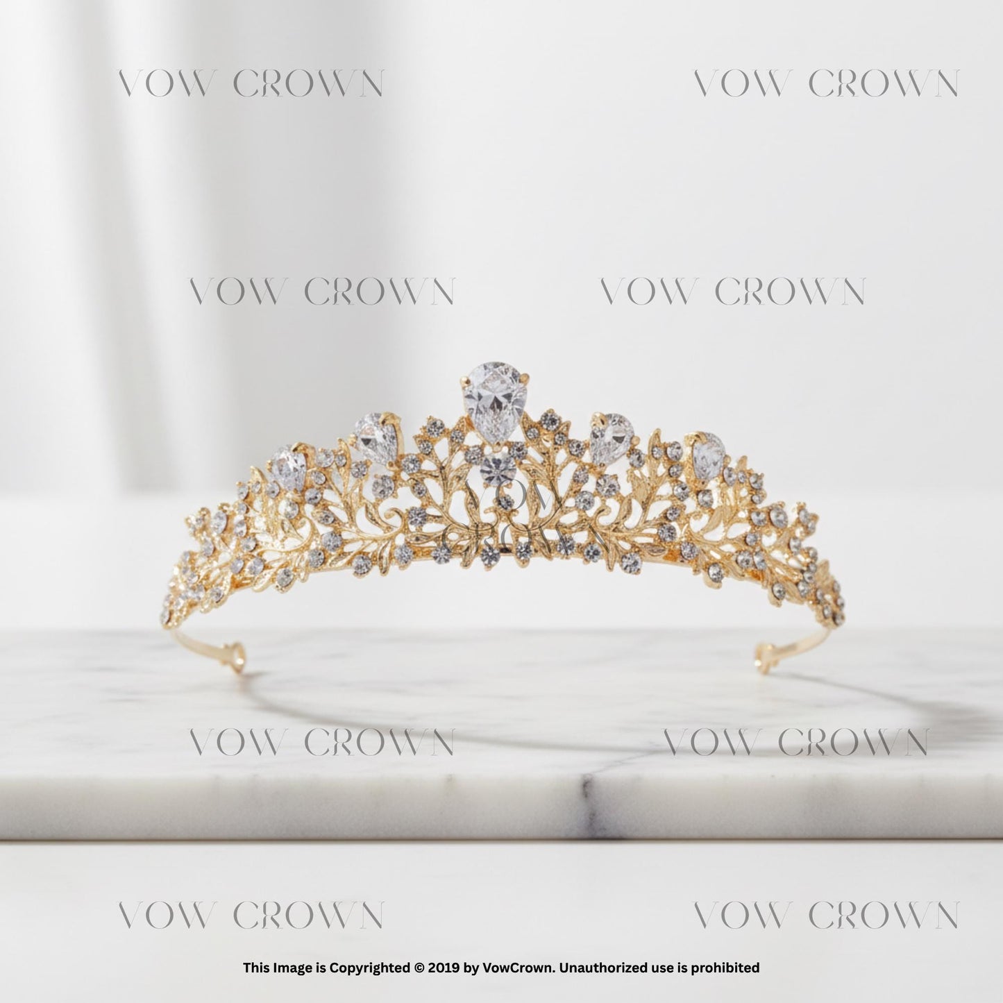 Royal Crystal Tiara Crown | Gold, Silver, Blue, Red, Green | Bride Wedding Pageant Queen Set