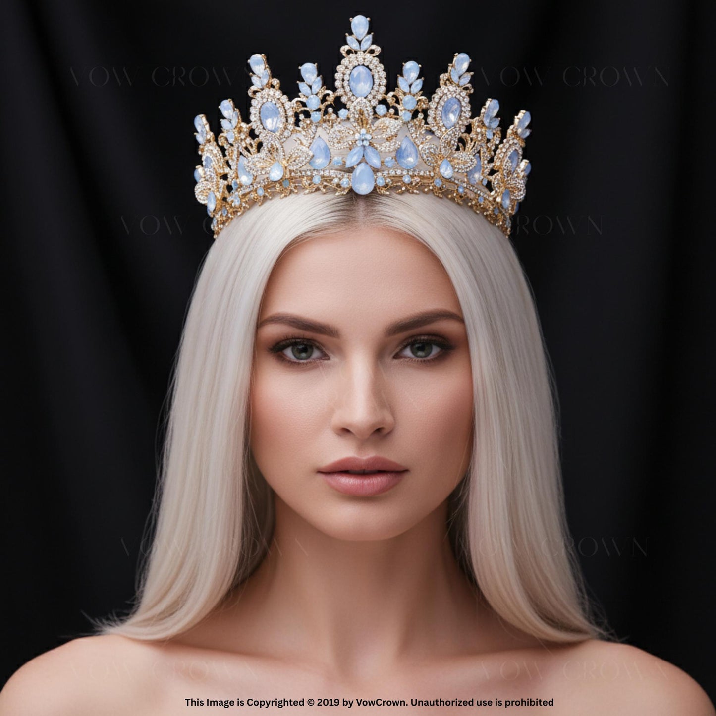 Opal Crystal Rhinestone Tiara | Bridal Wedding Pageant Crown