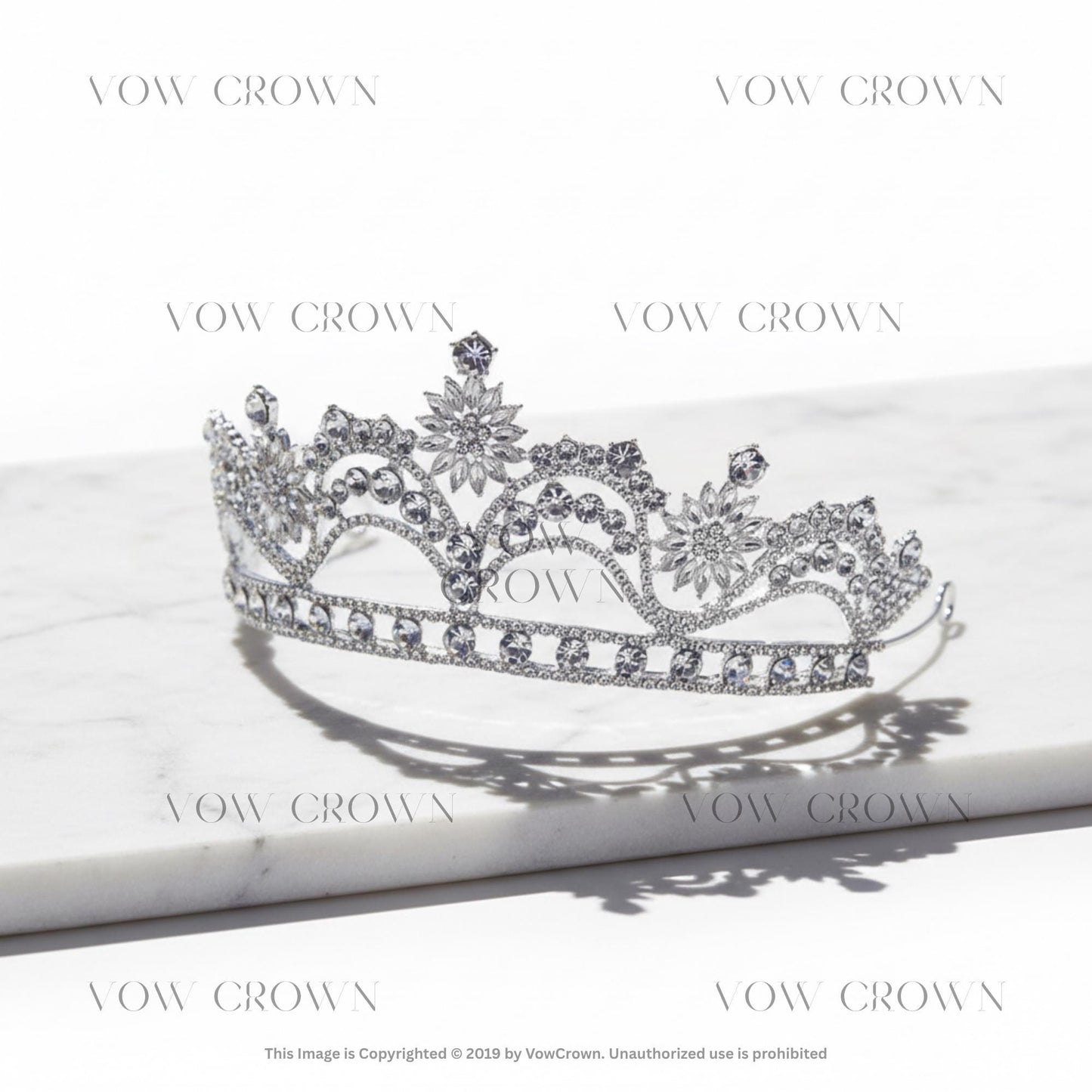 Silver Crystal Geometric Tiaras | Rhinestone Pageant Diadem | Sparkling Crystal Wedding Tiara