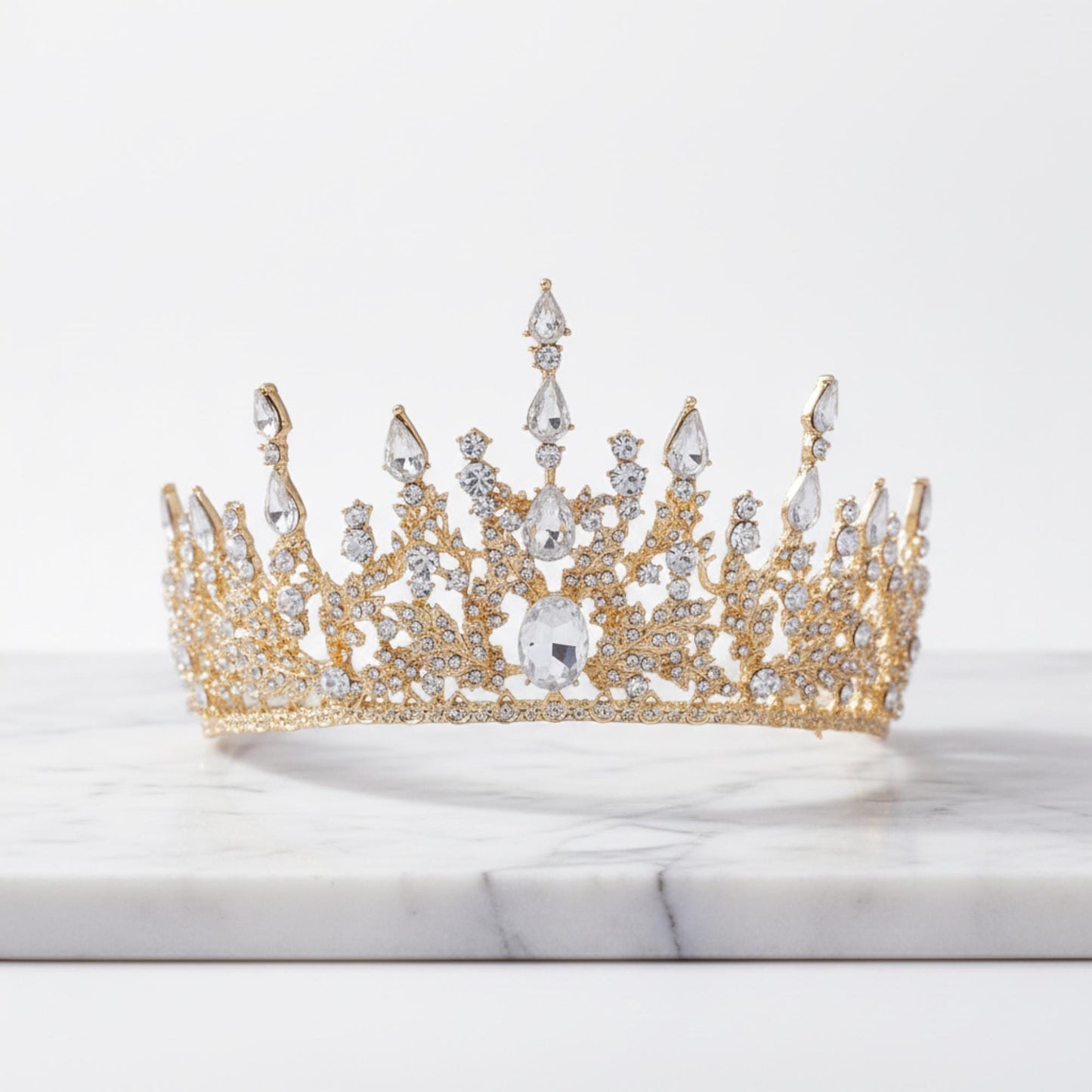 Bronze Violet Floral Tiaras Crown | Ornate Vine Queen Tiara | Royal Peach Crown