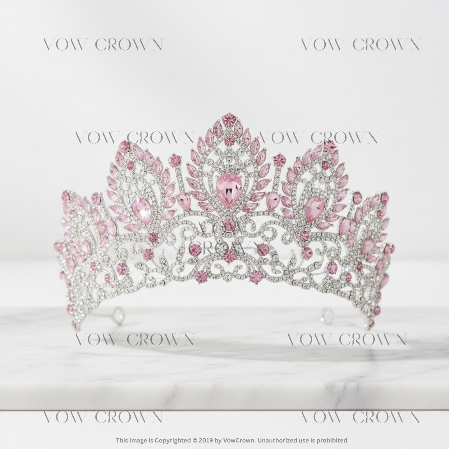 Luxury Crystal Wedding Tiara | Aurora Rhinestone Bride Crown