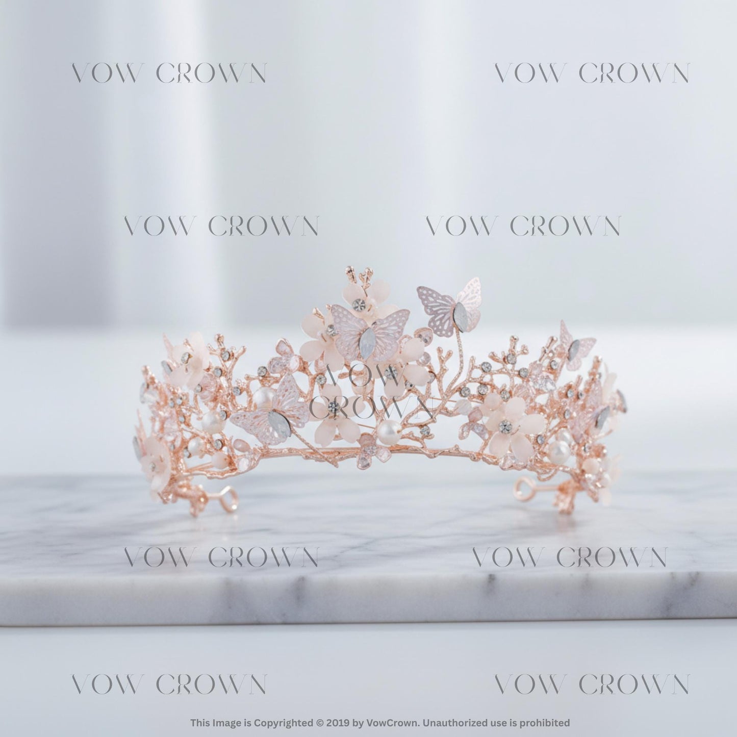 Butterfly Wedding Tiara | Gold Branch, Crystal Rhinestone Crown