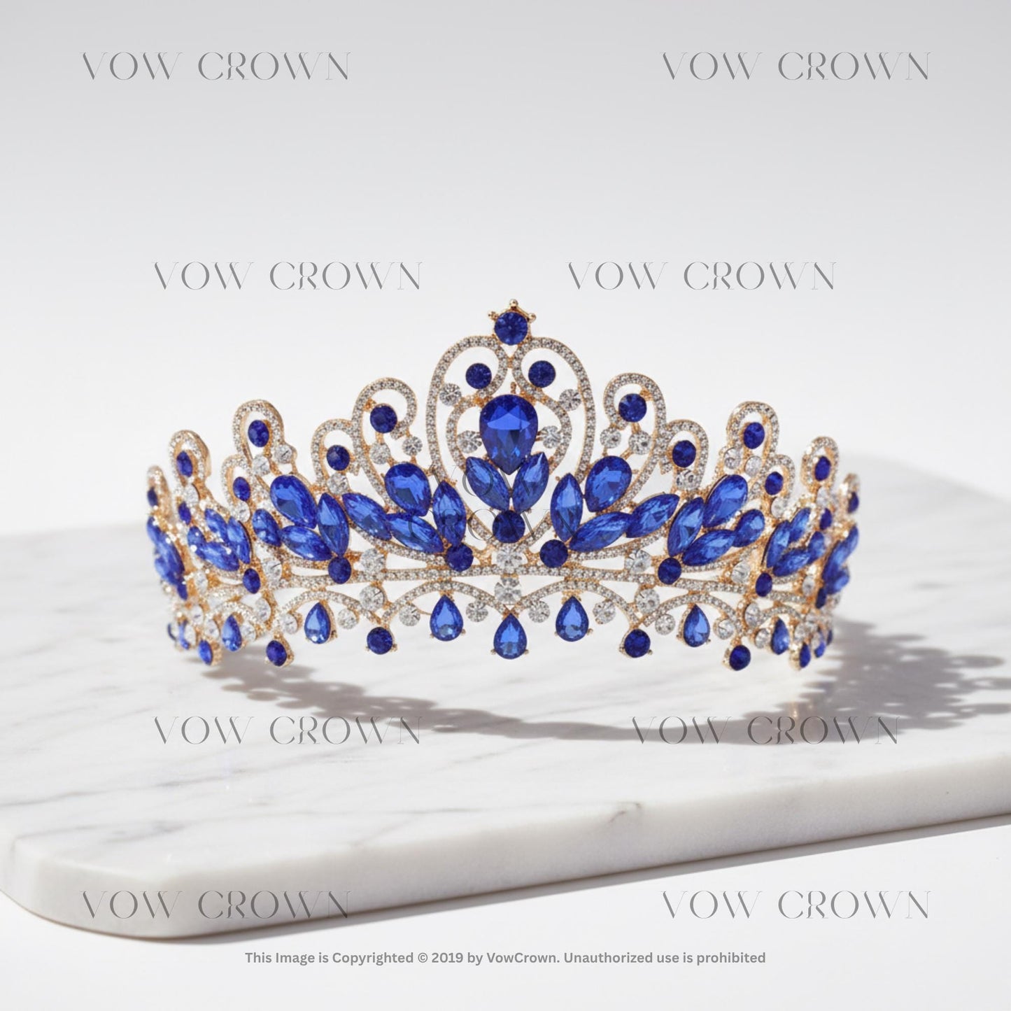 Teal Blue Crystal Peacock Tiara | Iridescent AB Crystals for Pageant