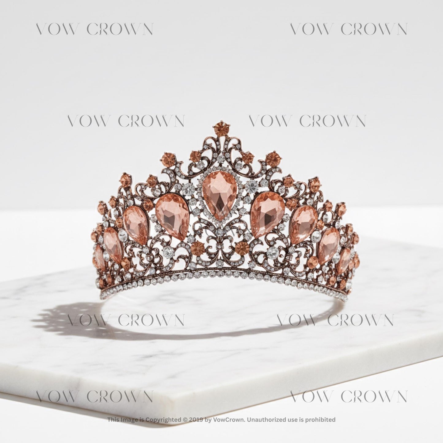 Antique Bronze Crystal Crown, Gothic Wedding Tiara