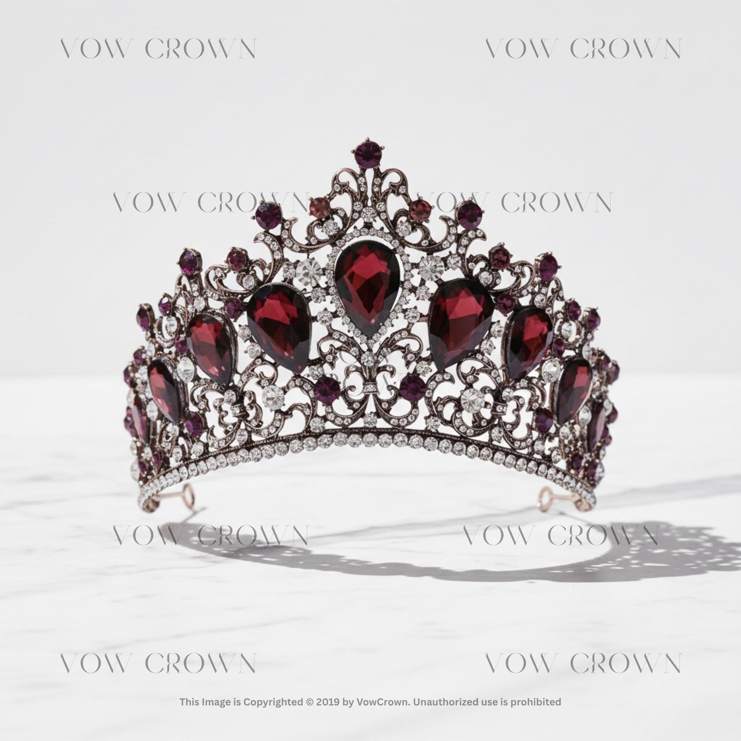 Antique Bronze Crystal Crown, Gothic Wedding Tiara