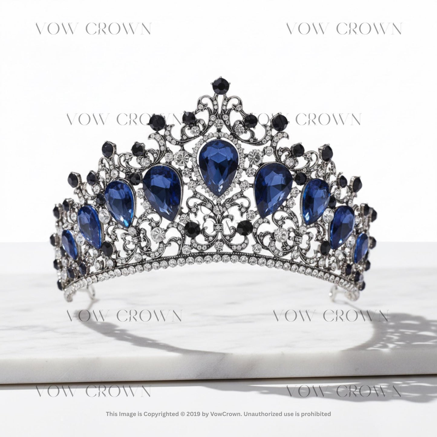 Antique Bronze Crystal Crown, Gothic Wedding Tiara