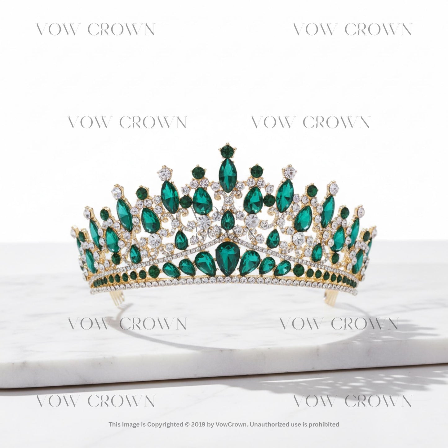 Opal Green Blue Crystal Bridal Crown | Royal Queen Tiaras Rhinestone Pageant Prom Diadem
