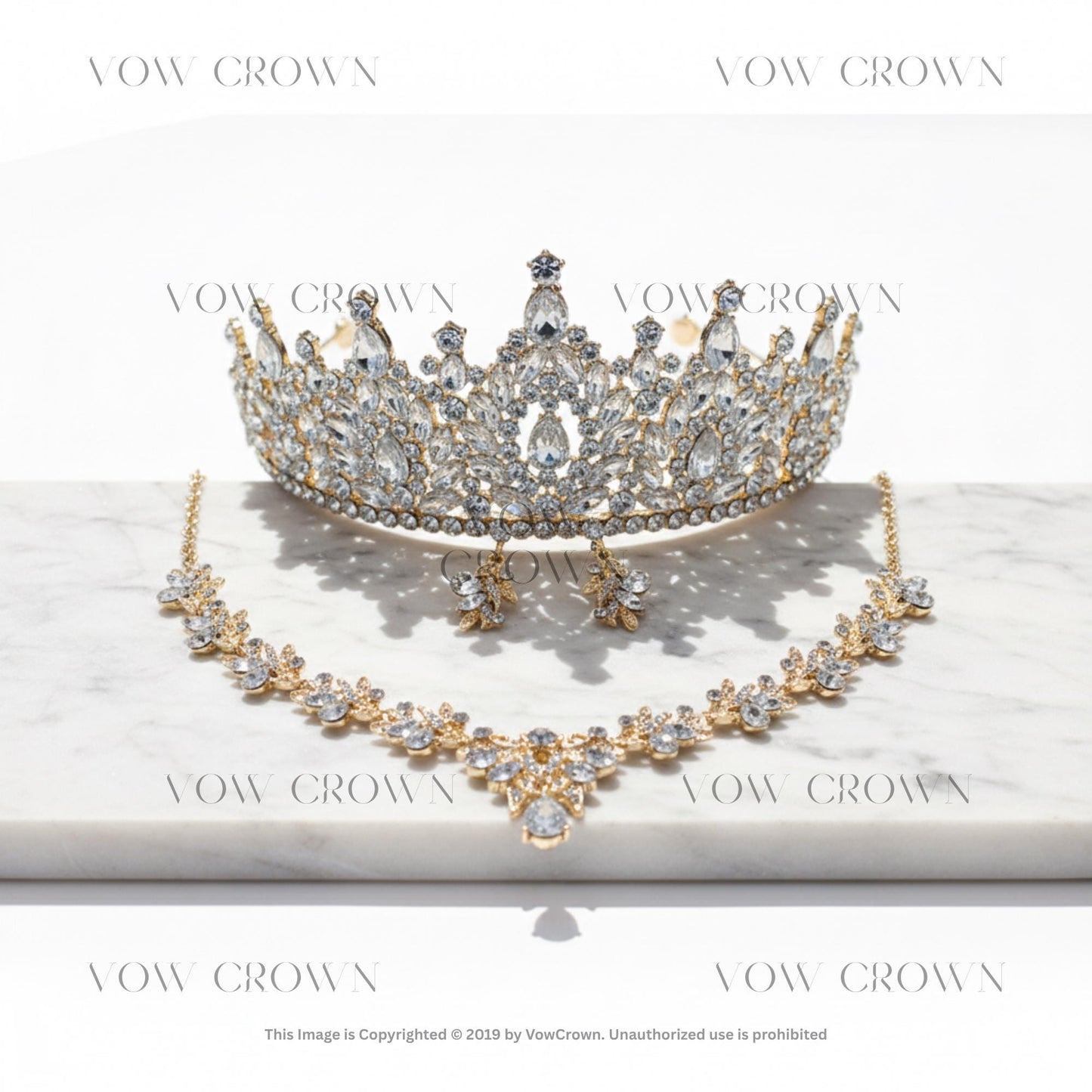 Light Blue Opal Crystal Bridal Wedding Tiara Necklace & Earrings Set, Frozen Queen Pageant Crown