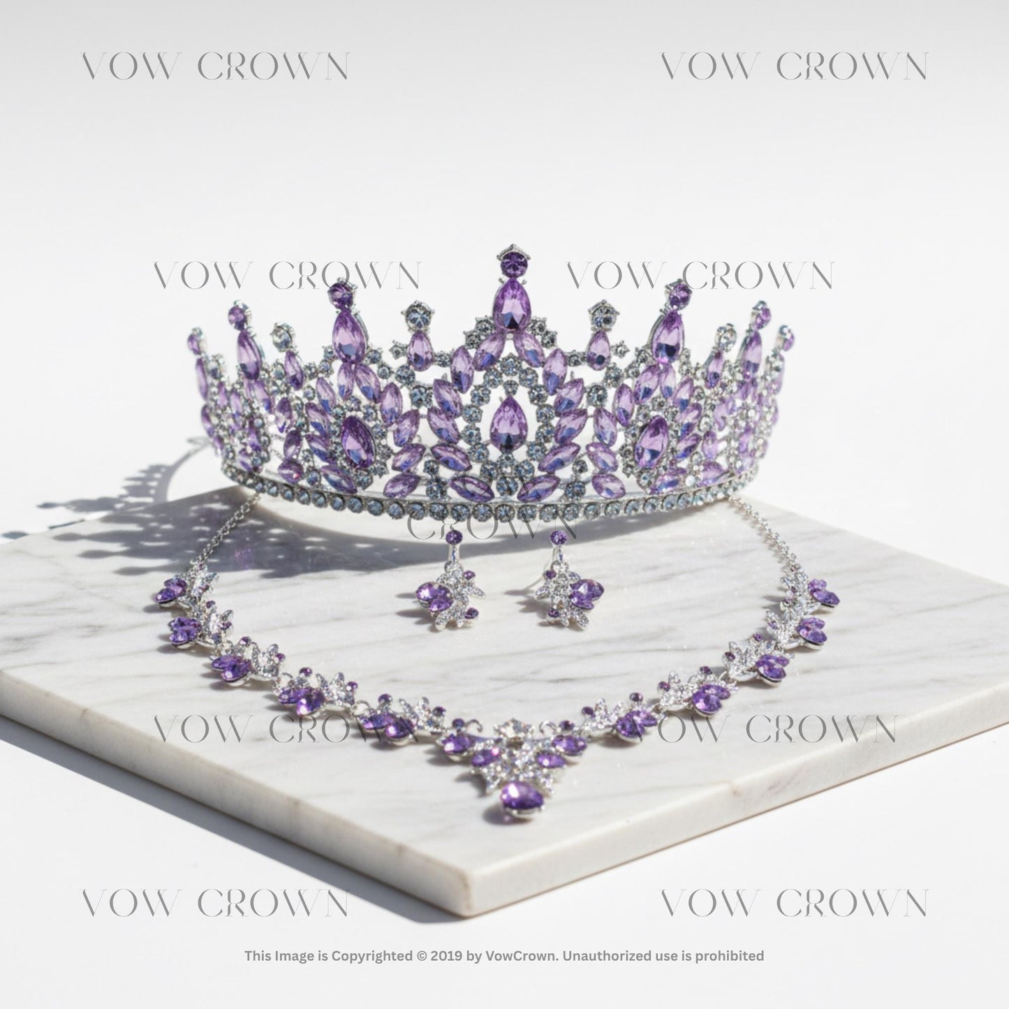 Light Blue Opal Crystal Bridal Wedding Tiara Necklace & Earrings Set, Frozen Queen Pageant Crown