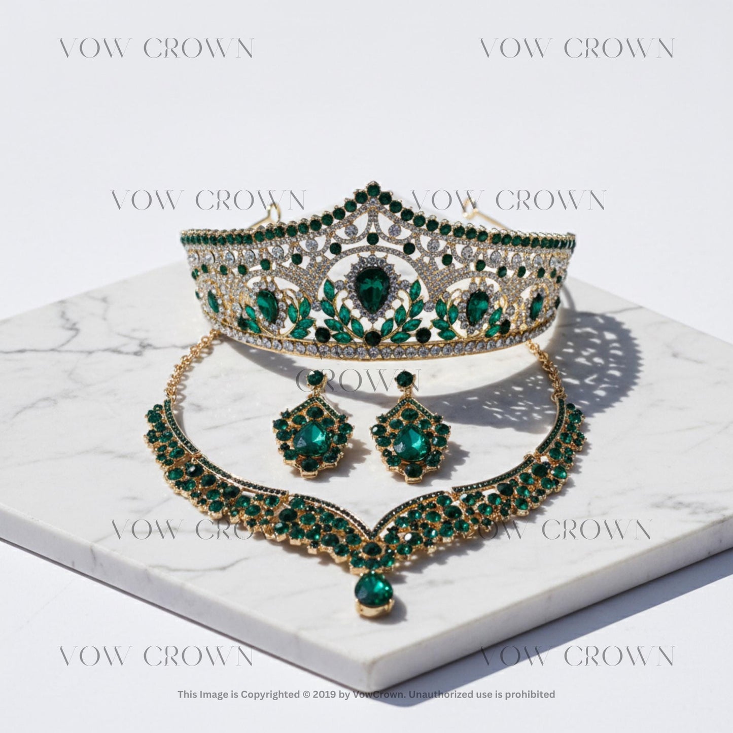 Opal Pink Crystal Tiara Jewelry Set | Princess Bride Rhinestone Crown