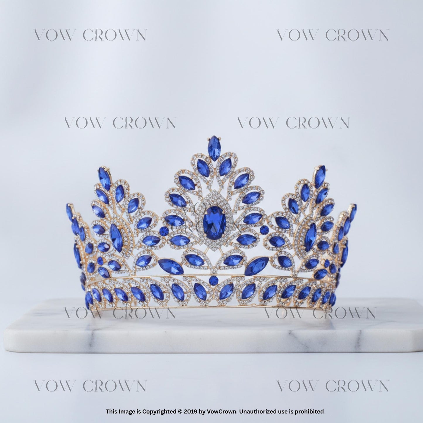 Opal Blue Green Peach Crystal Bridal Tiara | Luxury Rhinestone Tiara | Royal Queen Crown