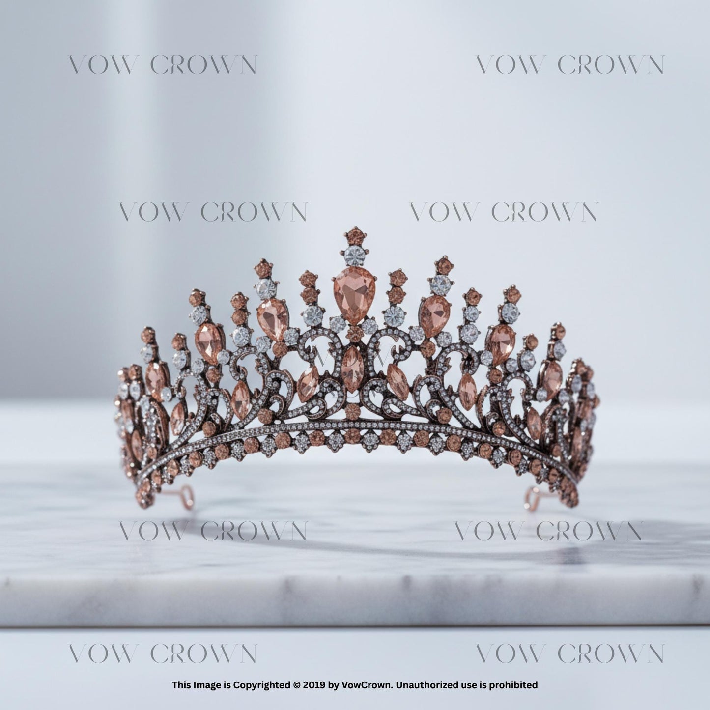 Crystal Rhinestone Tiara | Dark Purple Bridal Crown