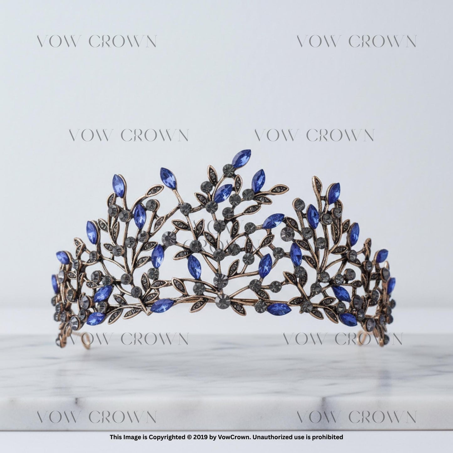 Antique Crystal Tiara | Vintage Black Green Red Blue White Rhinestone Tiara Crown