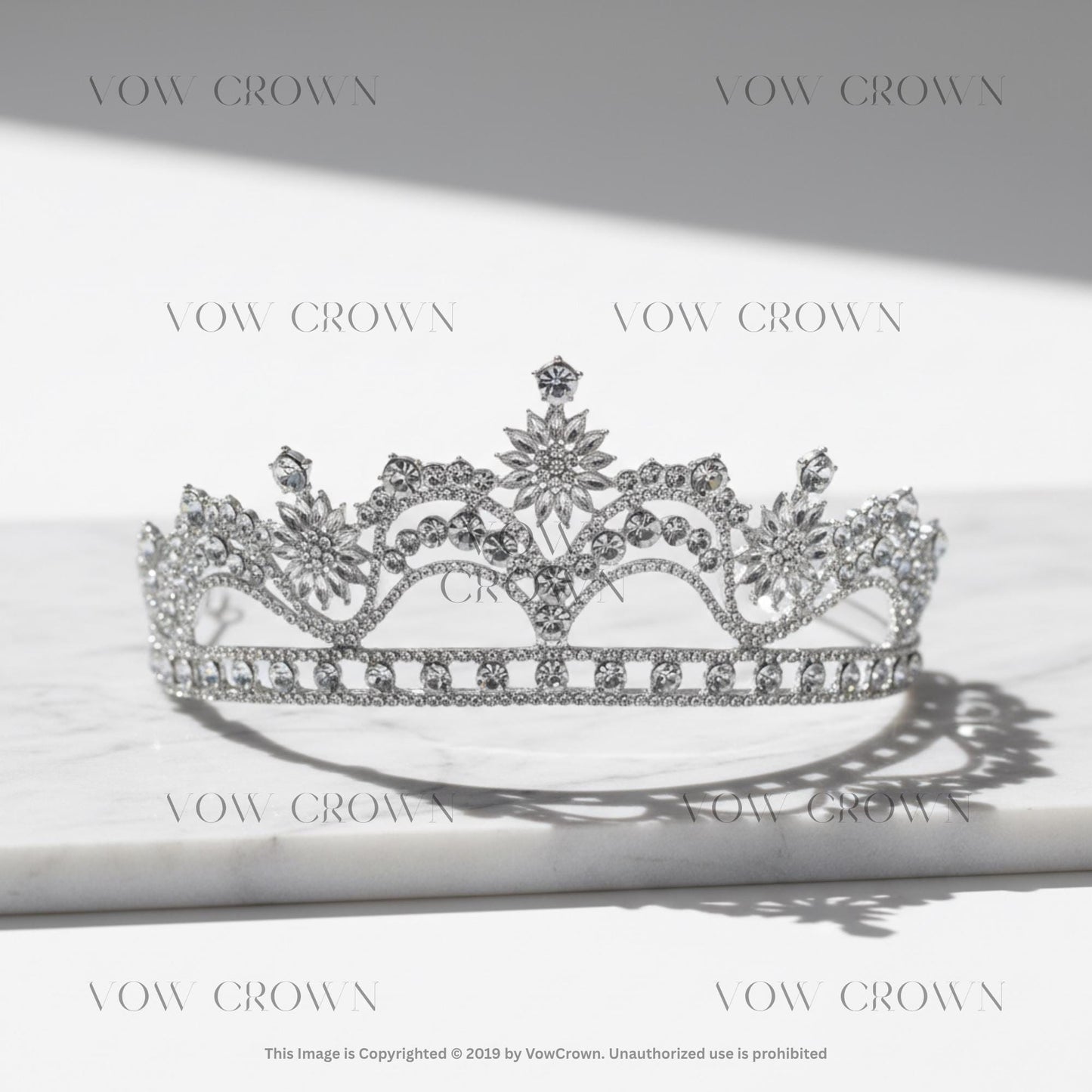 Silver Crystal Geometric Tiaras | Rhinestone Pageant Diadem | Sparkling Crystal Wedding Tiara