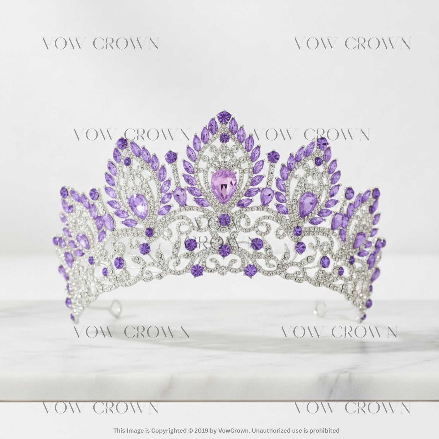 Luxury Crystal Wedding Tiara | Aurora Rhinestone Bride Crown