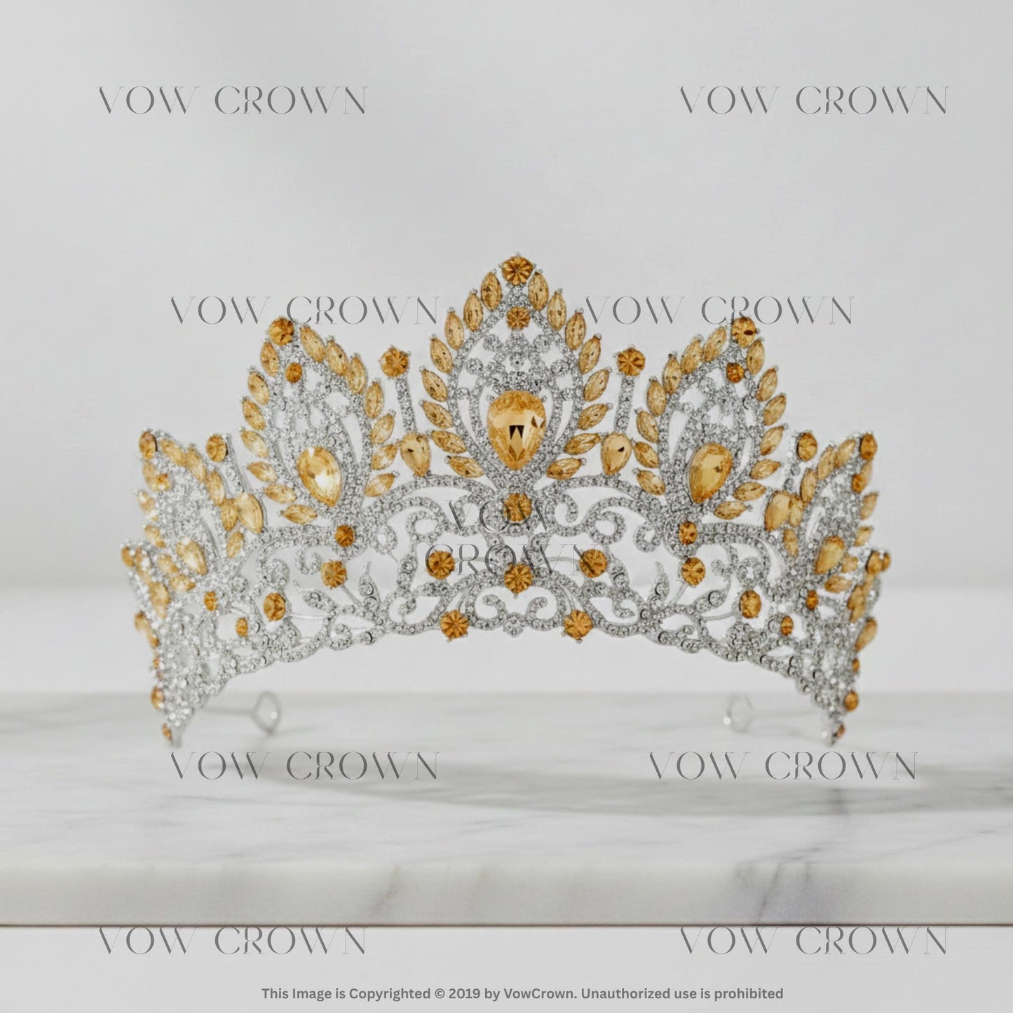 Luxury Crystal Wedding Tiara | Aurora Rhinestone Bride Crown