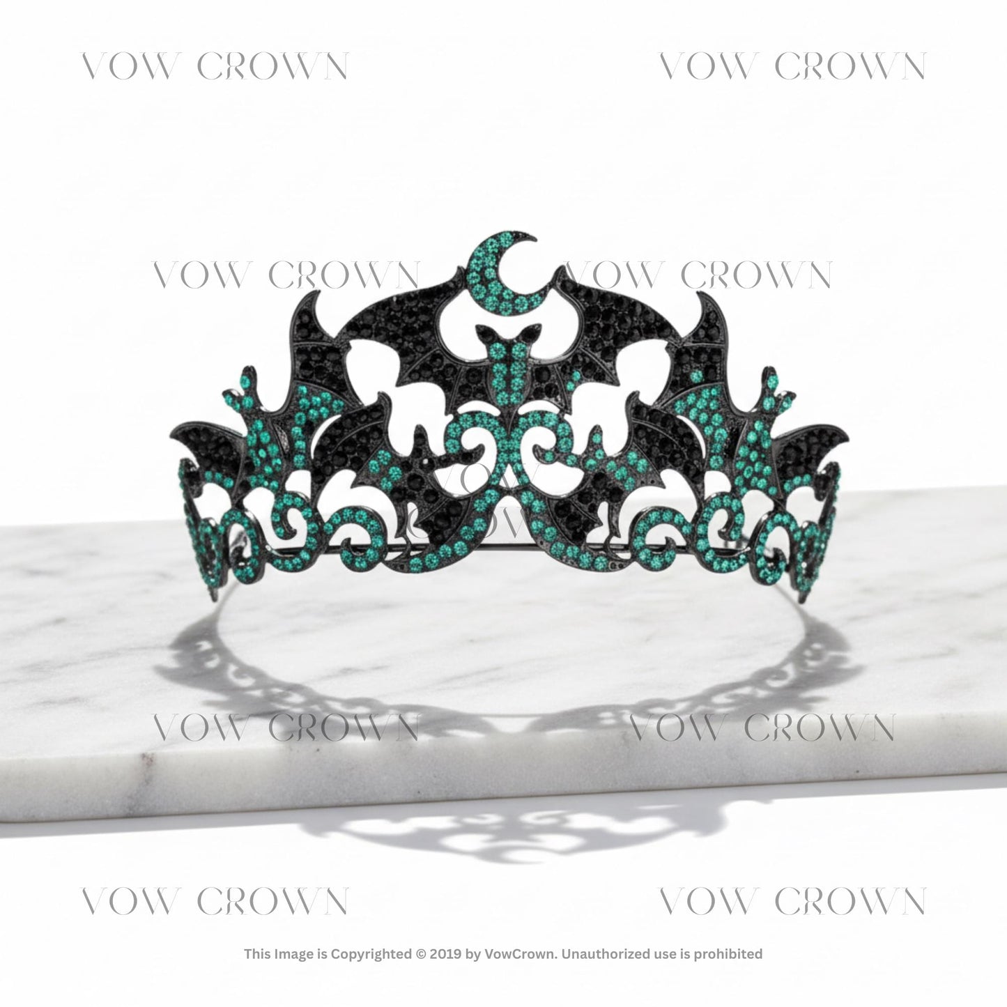 Gothic Bat Rhinestone Crown: Halloween Wedding Tiara