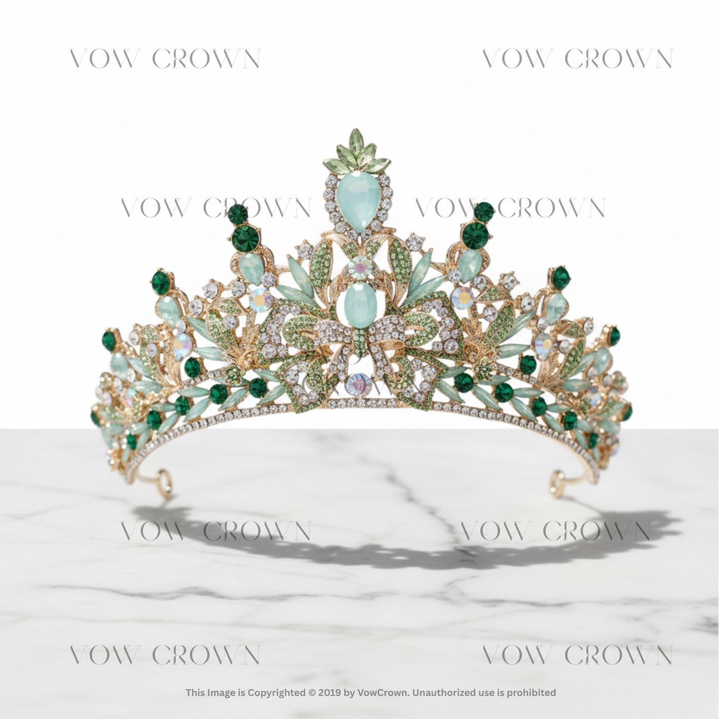 Pink Blue Opal Crystal Bowknot Tiaras For Women | Luxury Bridal Rhinestone Crown Hair Accessories