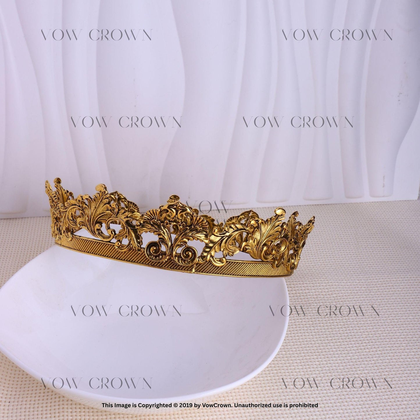 Gold Filigree Crown |  Vintage Baroque Antique Queen Crown | Renaissance Costume Photoshoot Tiara