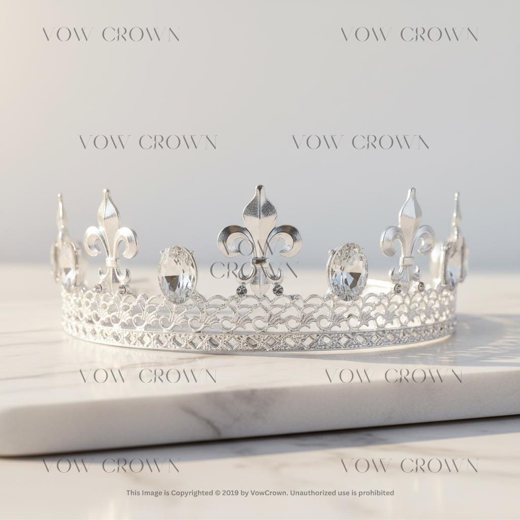 Gold King Crown | Clear Crystals, Regal Baroque Headpiece