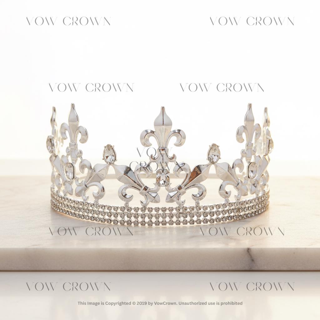 Gold King Crown | Clear Crystal Medieval Headpiece