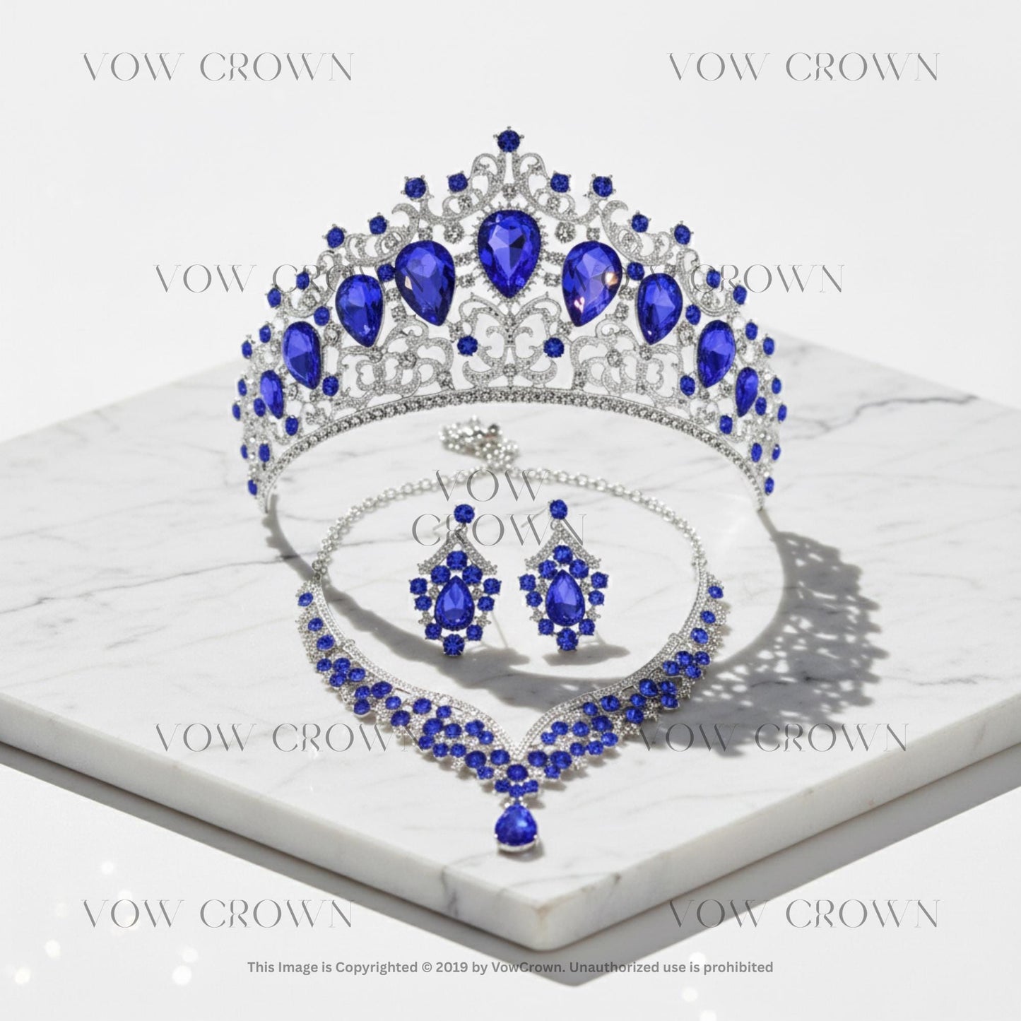 Emerald Green Crystal Tiara Necklace and Earrings Set, Bridal Rhinestone Jewelry