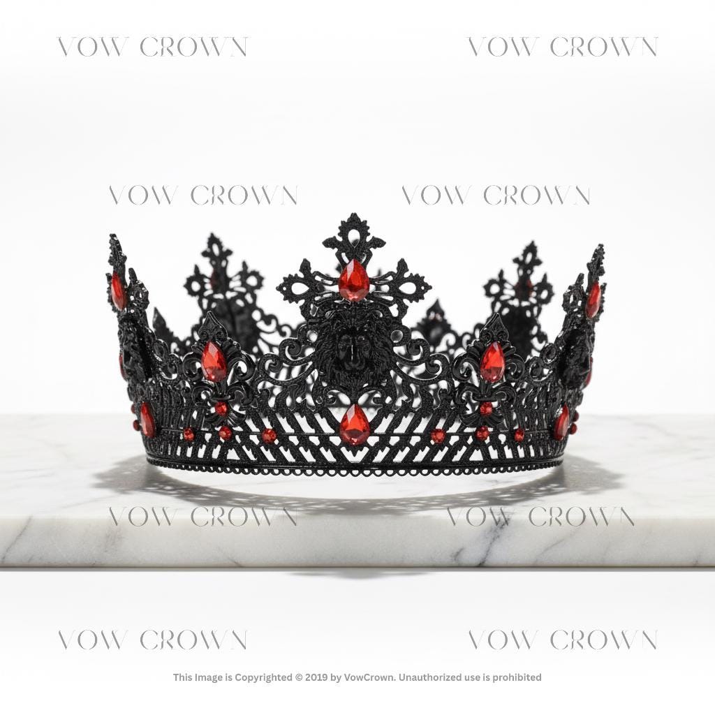 Black Gothic Crown | Lion Head, Regal Renaissance Headpiece