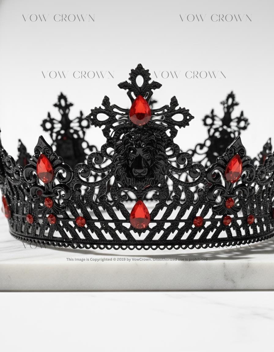 Black Gothic Crown | Lion Head, Regal Renaissance Headpiece