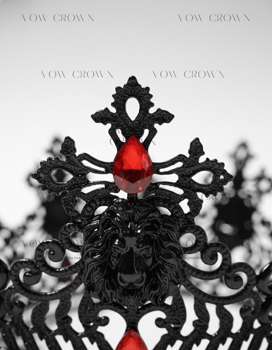Black Gothic Crown | Lion Head, Regal Renaissance Headpiece