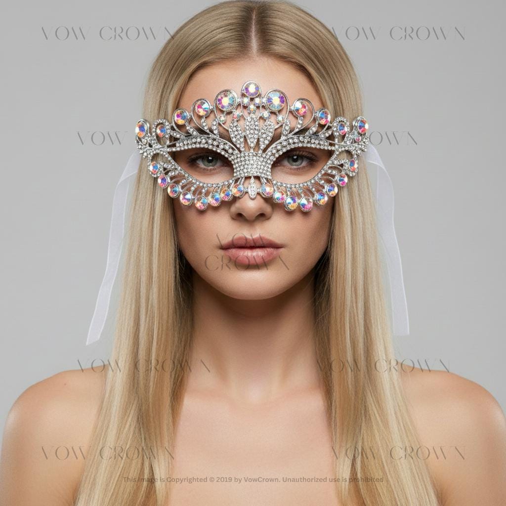 Crystal Rhinestone Masquerade Mask | Venetian Ball Mask