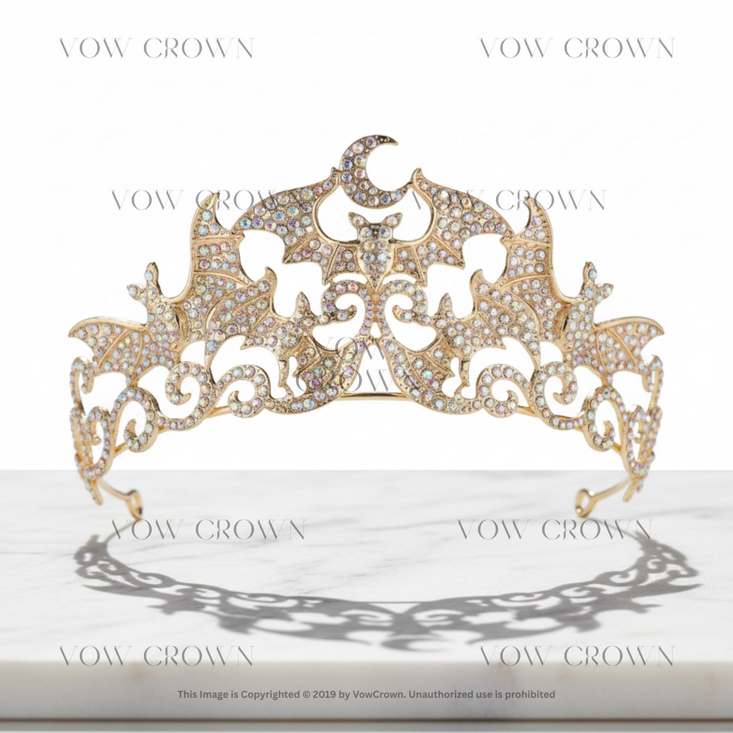 Gothic Bat Rhinestone Crown: Halloween Wedding Tiara