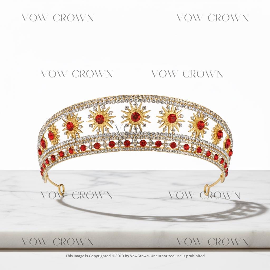 Gold Sunburst Bridal Crown | Crystal Sun Goddess Wedding Headpiece Hair Accessories