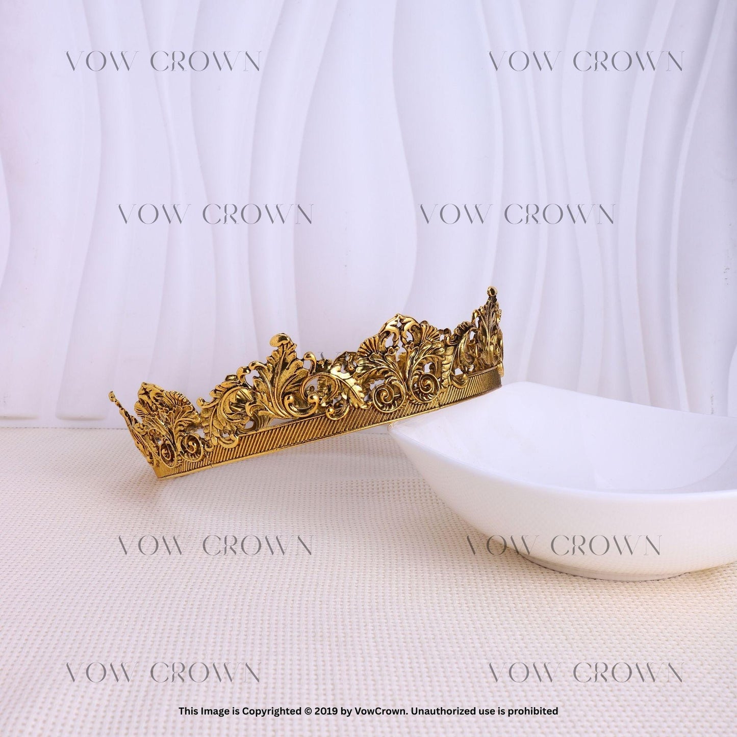 Gold Filigree Crown |  Vintage Baroque Antique Queen Crown | Renaissance Costume Photoshoot Tiara